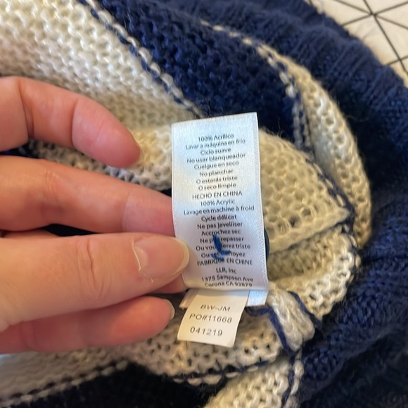 Lularoe lucille cardigan, blue and white striped, oversized fit, medium - Picture 5 of 7